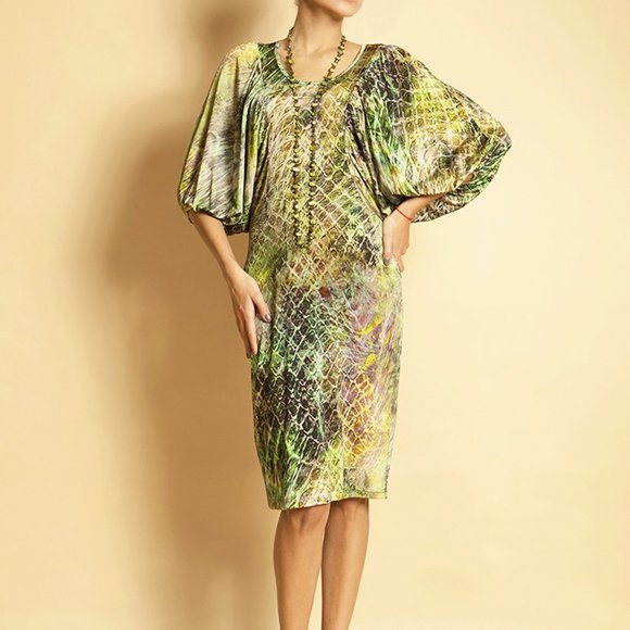 PARTY COCKTAIL DRESS SILKY MADE IN EUROPE - Picture 1 of 3